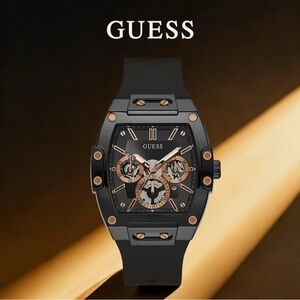Guess Men's Phoenix Skeleton Dial Rose Gold Watch - GW0203G8